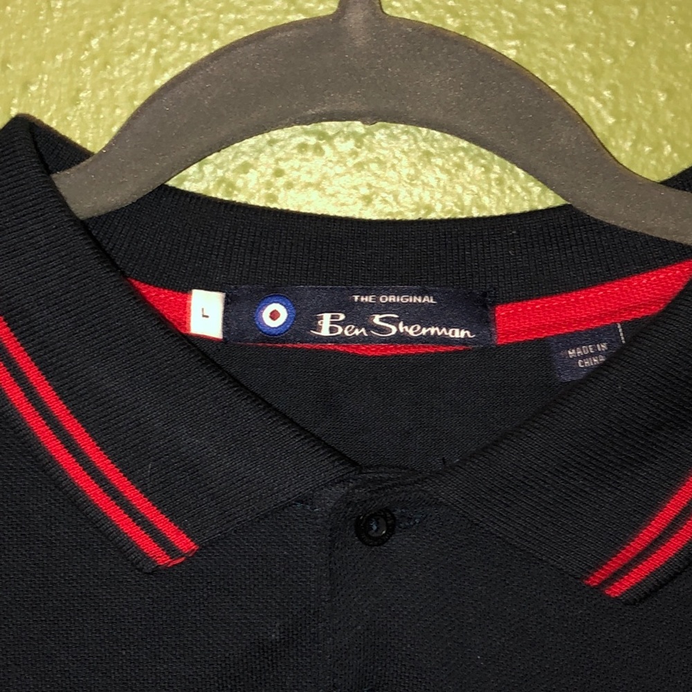 Ben Sherman LARGE polo shirt NAVY / RED NWOT